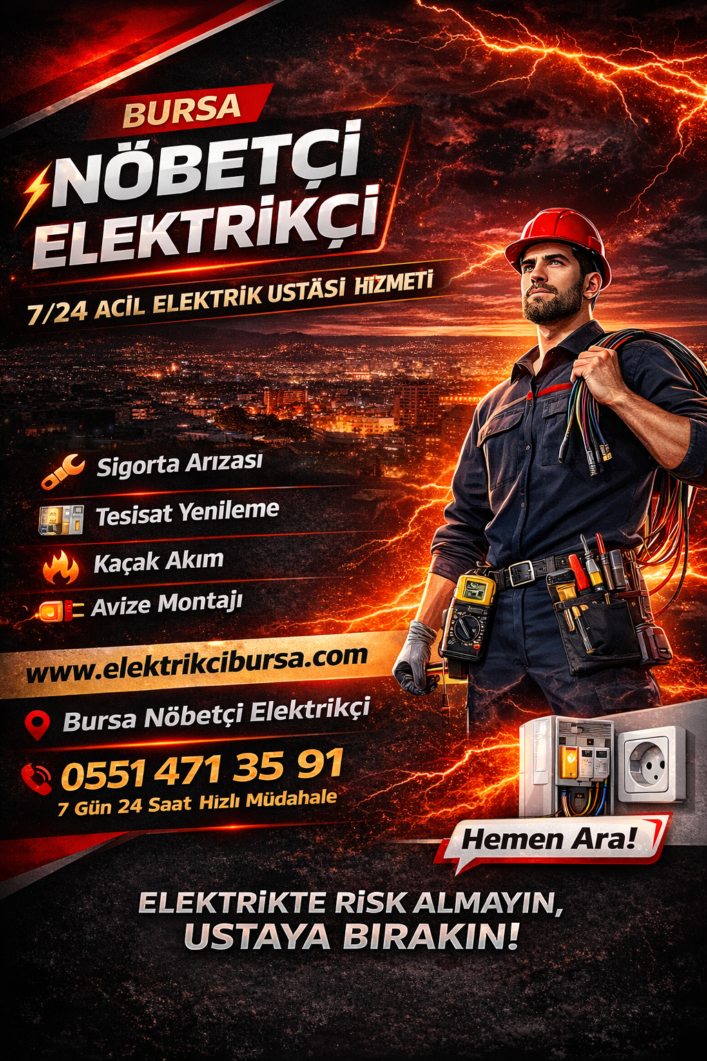 bursa nöbetçi elektrikçi